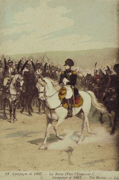 Napoleon I inspecting his soldiers.
Poland Campaign