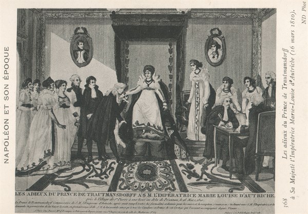 Les adieux du prince de Trautmansdorff à sa majesté l'impératrice Marie-Louise d'Autriche.
16 mars 1810