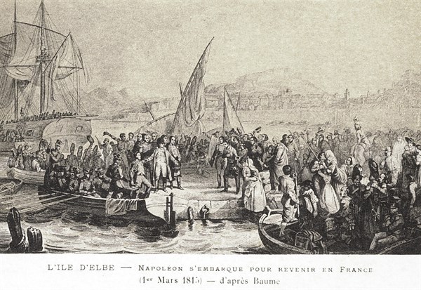 Napoléon 1er s'embarque pour revenir en France.