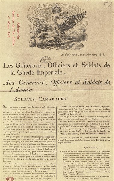 Adresse du bataillon de l'Île d'Elbe.