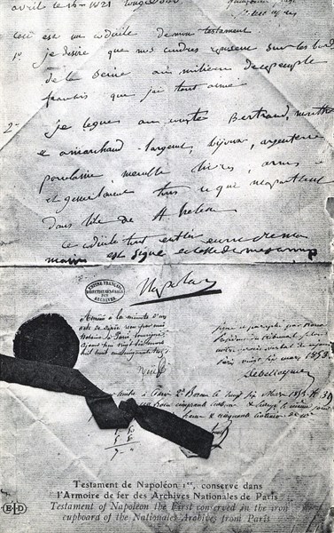 Testament de Napoléon 1er.