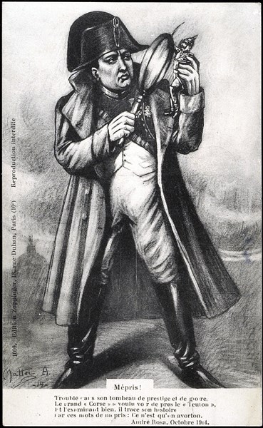 Napoleon I: satirical drawing.