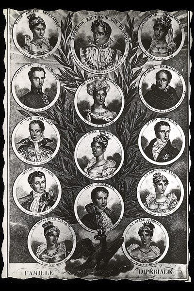 Portraits of Napoleon I, Empresses Joséphine and Marie-Louise and the Emperor's family.