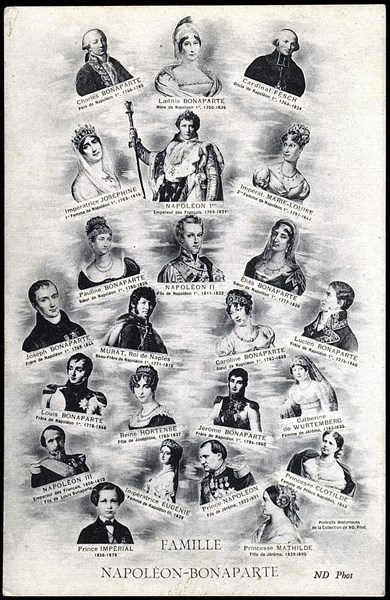 Portraits of Napoleon I, Empresses Joséphine and Marie-Louise and the Emperor's family.