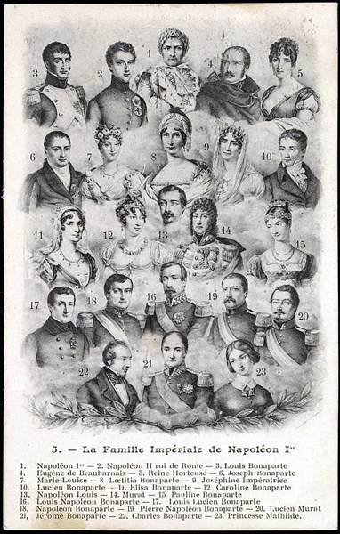 Portraits of Napoleon I, Empresses Joséphine and Marie-Louise and the Emperor's family.