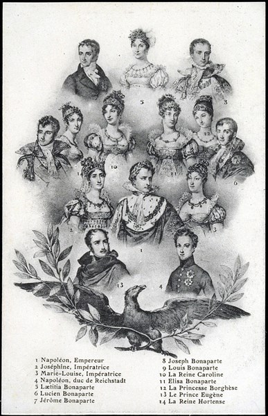 Portraits of Napoleon I, Empresses Joséphine and Marie-Louise and the Emperor's family.