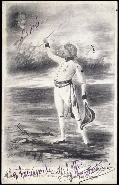 Sarah Bernhardt playing Napoleon II in "l'Aiglon" (The Eagle)