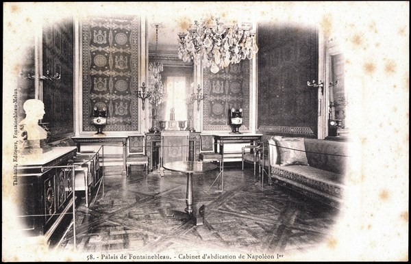 Fontainebleau castle: study where Napoleon abdicated
