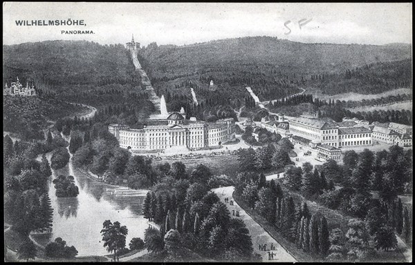 Panoramic view of the Schloss Wilhelmshöhe in Germany.