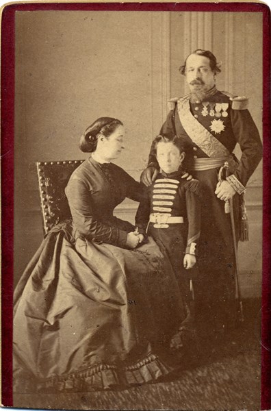 Napoleon III, Empress Eugénie and their son Louis Napoleon Eugène Jean Joseph Bonaparte