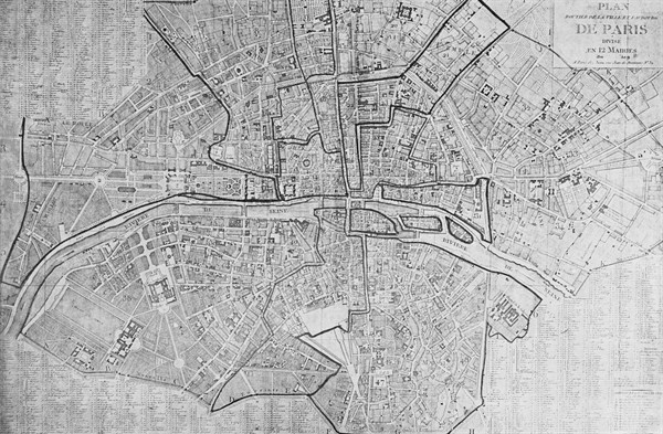 Map of Paris in 1801