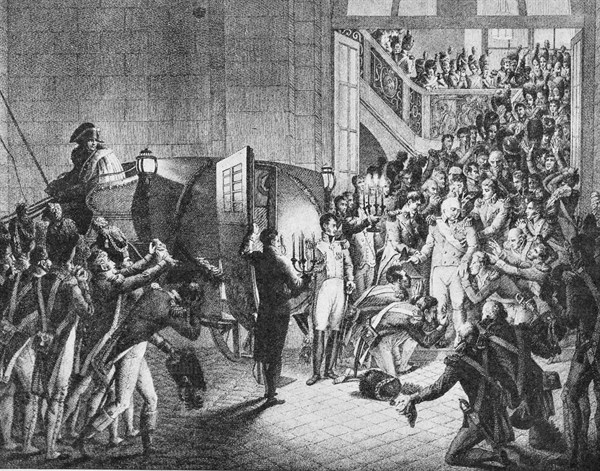 King Louis XVIII of France quitting Paris