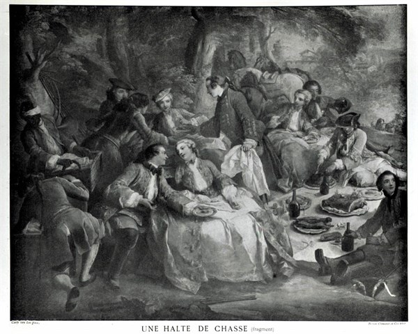 Gravure de Carle Van Loo, Une halte de chasse