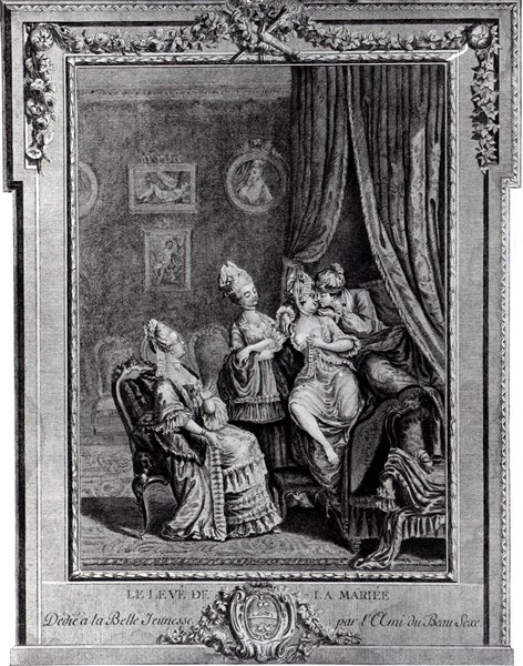 Engraving by Queverdo, Intimate scene