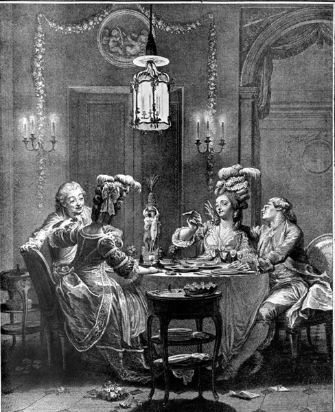 Engraving by Jean Moreau, called Moreau the Younger, Typical scene
