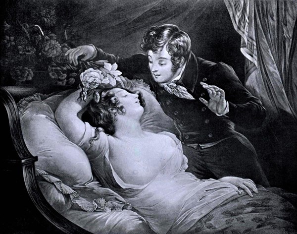 Engraving by Octave Tassaert, Intimate scene