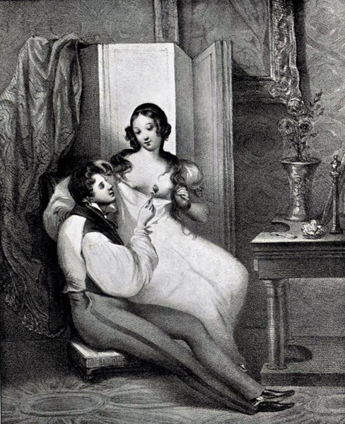 Engraving by Octave Tassaert, Intimate scene