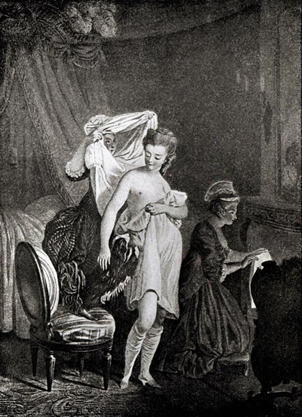 Engraving by Jean-Baptiste, baron of Regnault, Daily scene