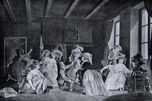 Gravure de Lavreince, Les apprêts du ballet