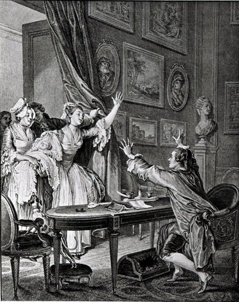 Engraving by Jean Moreau, called Moreau the Younger, Typical scene