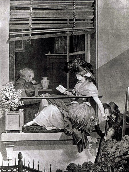 Gravure de Debucourt, La croisée