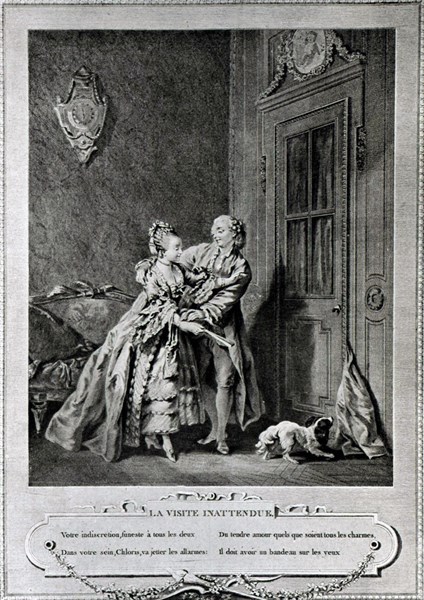 Engraving by Sigmund Freudeberg, The Unexpected Visit