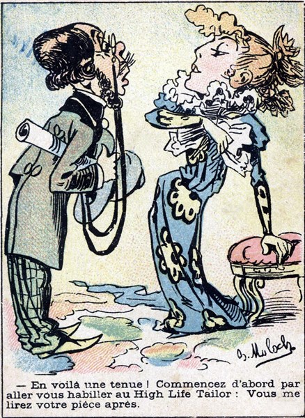 Caricature of scene from daily life