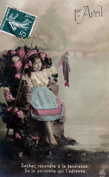 Carte postale pour le 1er avril