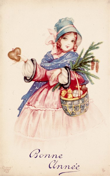 Cartes de voeux du début 20e, illustrations