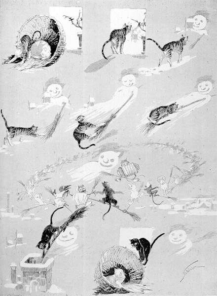 Chats, le chat gris et le sorcier blanc par Steinlen