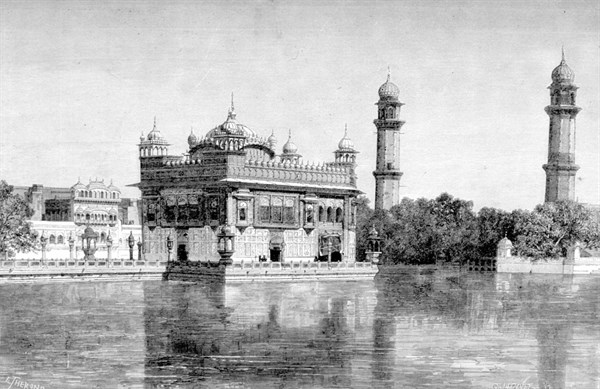 Le grand temple d'Amritsir et Lamrita-Sara ou lac de l'immortalité