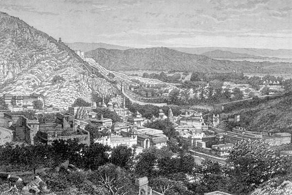 La vallée d'Amber vue prise du Dewan Khana