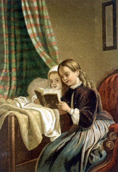 Little Girls Reading, by G. Knusli