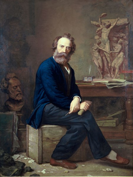 Jean-Baptiste Carpeaux in the studio on Boulevard Saint-Jacques in Paris