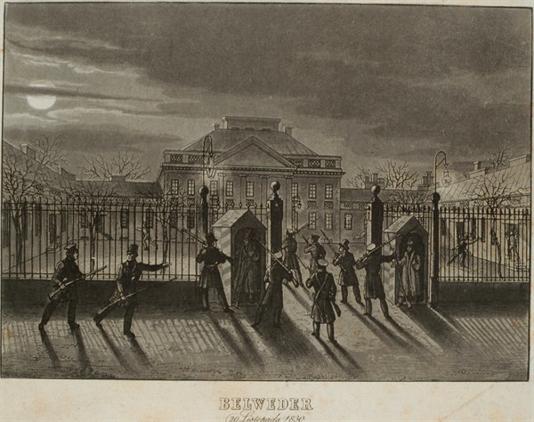 Prise du belvédère par les insurgés, gravure de Piwaski
