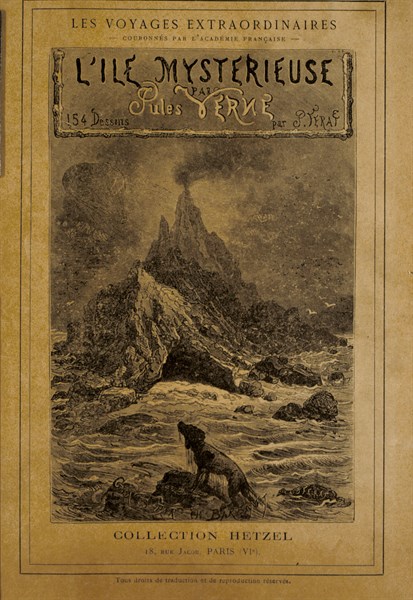 Frontispice de L'île mystérieuse écrit par Jules Verne