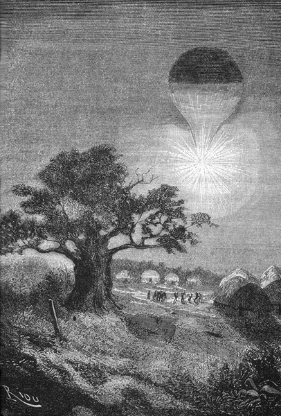 Five Weeks in a Balloon, illustration by Riou