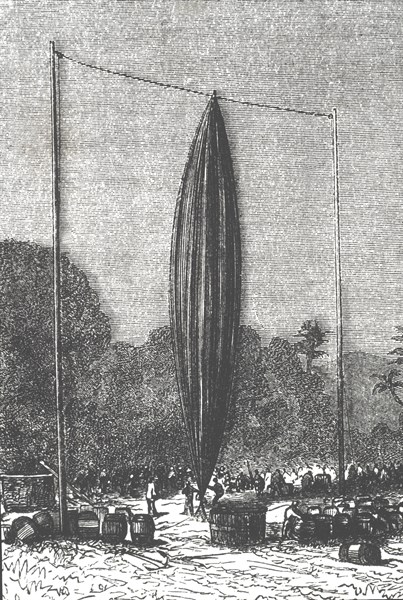 Cinq semaines en ballon, illustration de Riou