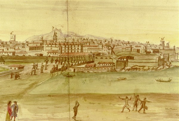 Description géométrique de toutes les pièces qui entrent dans la construction d'une galère, gravure de Debenat