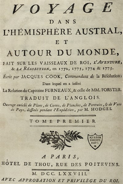 Voyage de James COOK, page de garde