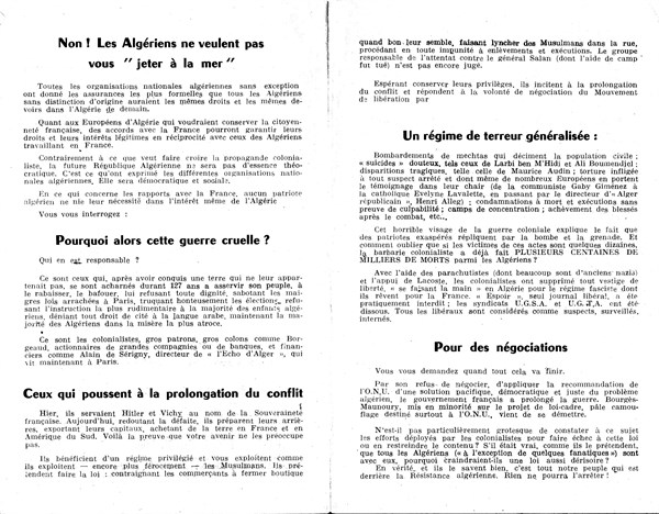 Tract du Parti communiste algérien