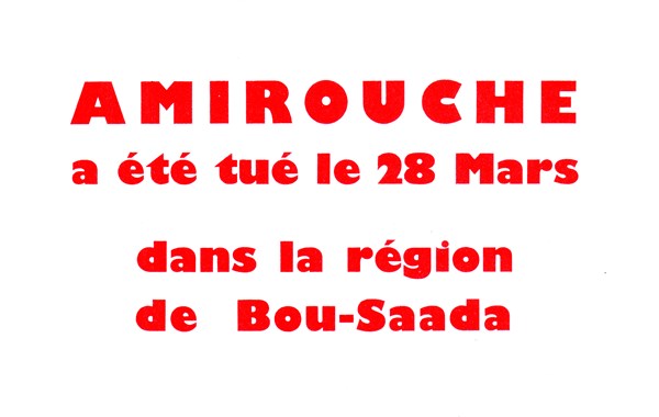 Tract de propagande après la mort d'Amirouche