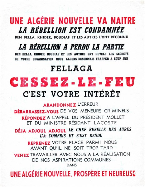 Tract appealing to the fellaghas to surrender to the rench army -