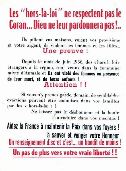 Propaganda tract against the F.L.N.