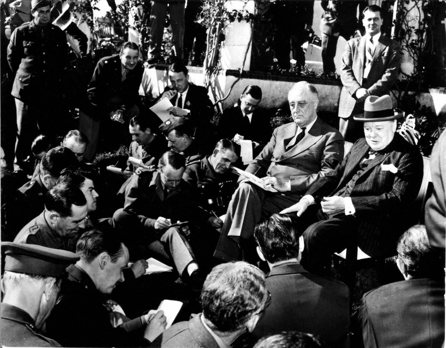 Roosevelt and Churchill at the Casablanca Conference