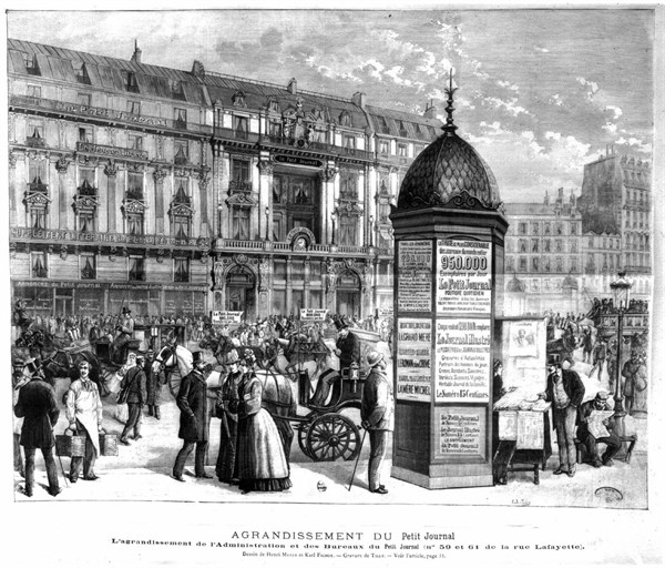 Paris, rue La Fayette, building housing the "Petit Journal"
