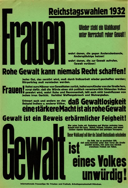 Propaganda poster of the International League of Woman for Peace and Freedom