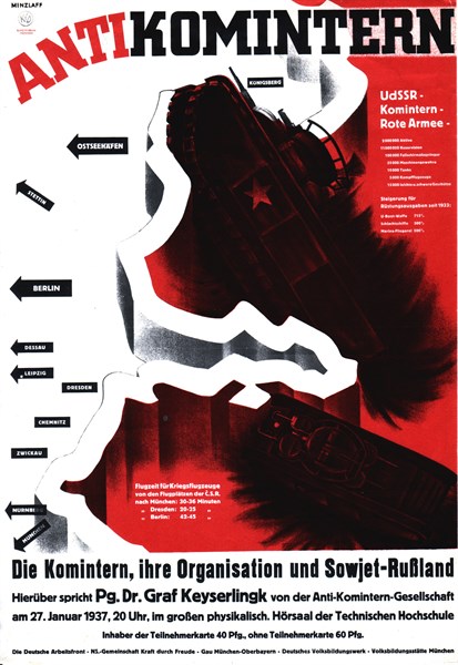 Affiche de propagande contre le Komintern et l'URSS