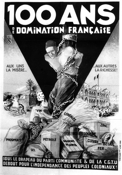 Affiche : "100 ans de colonisation française"