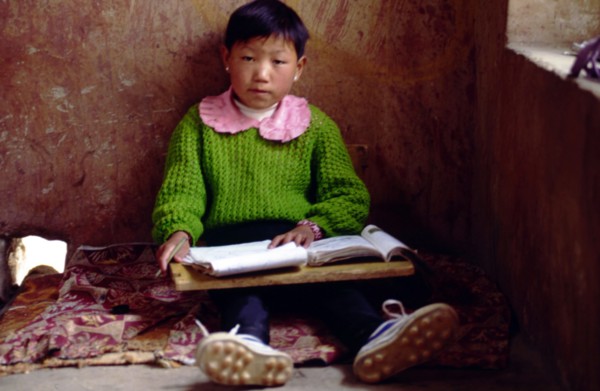 Petit garçon studieux au Palais de Potala
